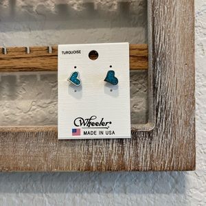 Authentic Turquoise heart stud earrings